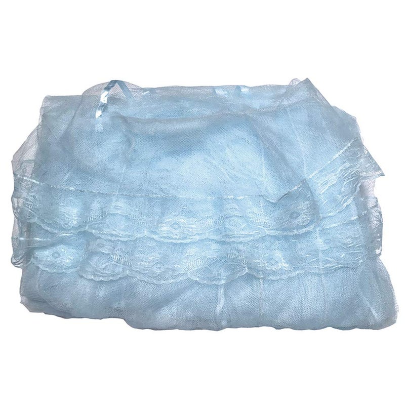 BCBYou Princess Bed Canopy Netting Mosquito Net Round Lace Dome for Twin Full and Queen Size Beds Crib with Jumbo Swag Hook (Light Blue) - Image 2